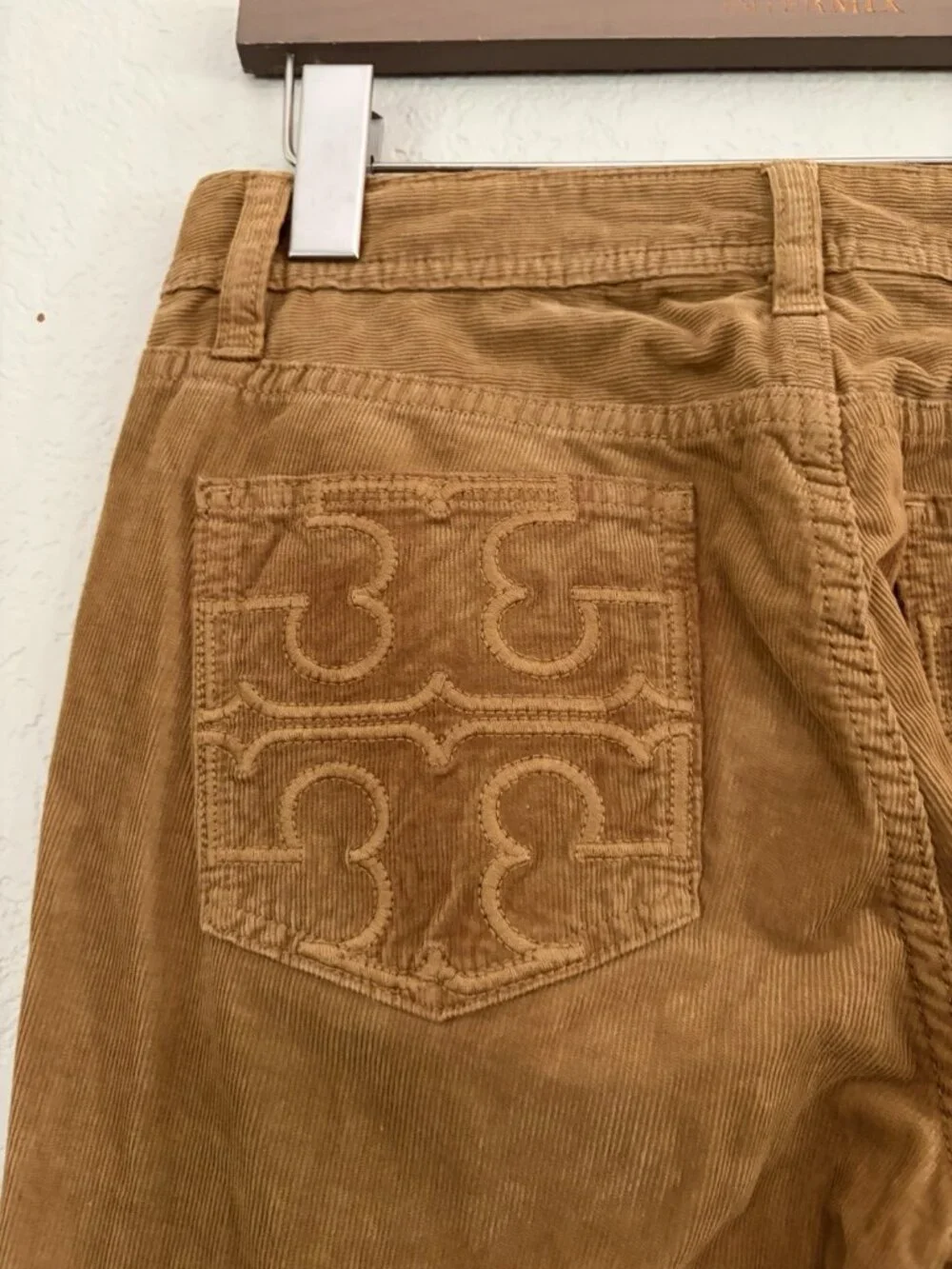 Tory Burch Tan Corduroy Pants Y2K Low Rise Boot Cut Sz 25